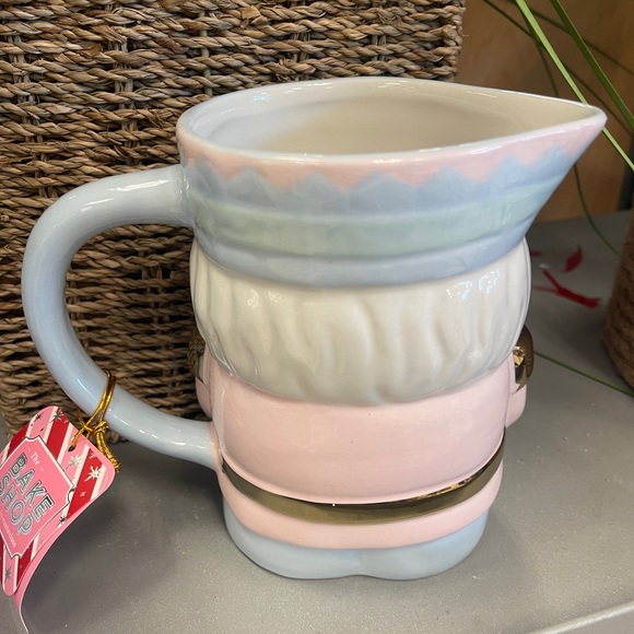 Pink Christmas Nutcracker Measuring Jug Ceramic Pitcher NWT Bakeshop - Picture 4 of 8